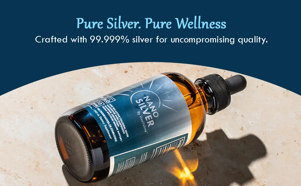 Colloidal Silver Liquid 10 PPM Bio-Active Nano Silver 8 oz Amber Glass Dropper Bottle Third-Party Tested Preservative-Free Immune Support Supplement Made in USA - Amber glass bottle with a dropper. Pure Silver. Pure Wellness.