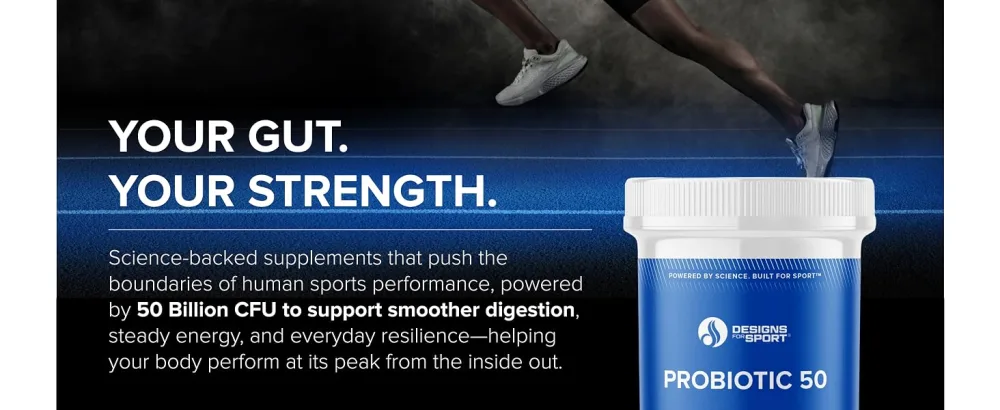 Designs for Sport Probiotic 50 - High-Performance Probiotic Supplement for Athletes* - Gut & Immune Support* - Shelf Stable - Dairy Soy & Gluten Free - 30 Vegetarian Capsules - product information 2
