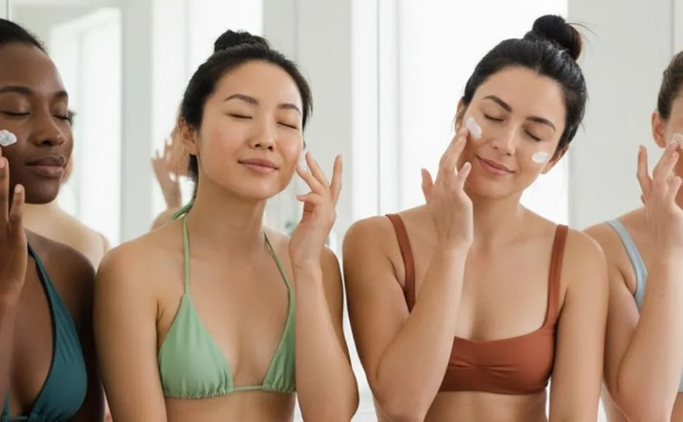 Diva Stuff Advanced Body Quench Unscented With Beef Tallow Hyaluronic Acid Shea Butter Deep Hydration Plumps Smooths and Hydrates - Four ladies applying cream