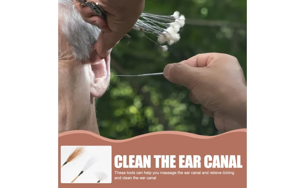 Hoement 1set Ear Wax Cleaner Kit Ear Cleaning Tools Set Picks Handle Smooth Polished Design for Safe Removal Portable Easy to Use Care Tools - product information 1