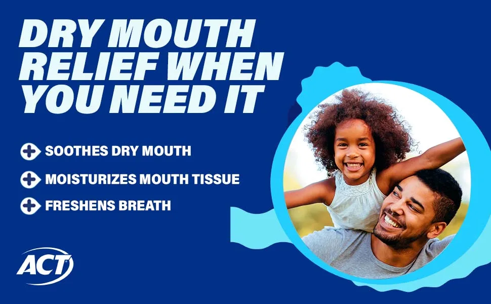 ACT Dry Mouth & Whitening Anticavity Zero Alcohol Fluoride Mouthwash Bundle Soothing Mint 33.8 fl. oz. & Gentle Mint 16.9 fl. oz. - product information 1