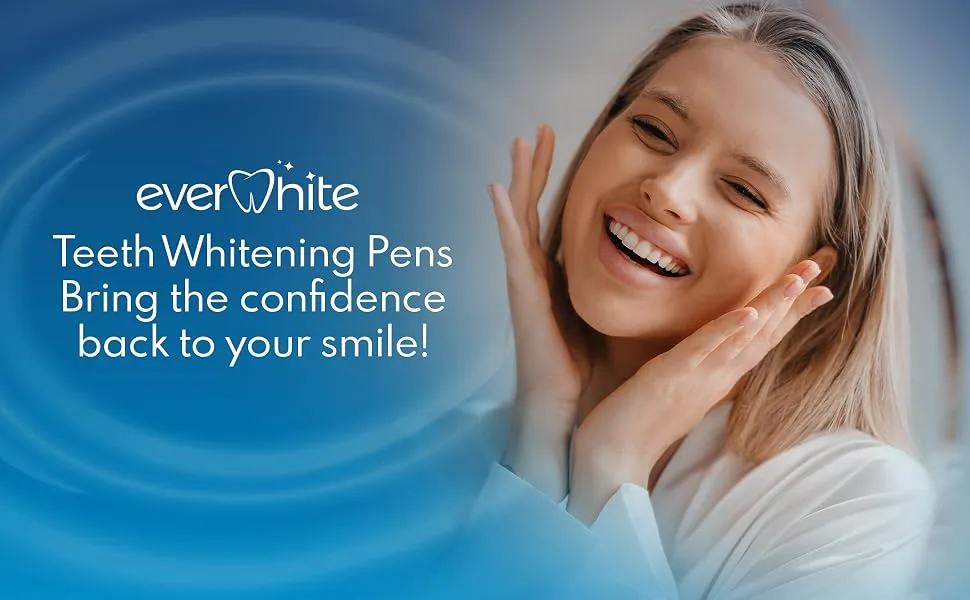 Everwhite Professional Teeth Whitening Pens (3-Pack)- 35% Carbamide Peroxide Tooth Whitening in Under A Minute- Effective Painless No Sensitivity Travel-Friendly - smile