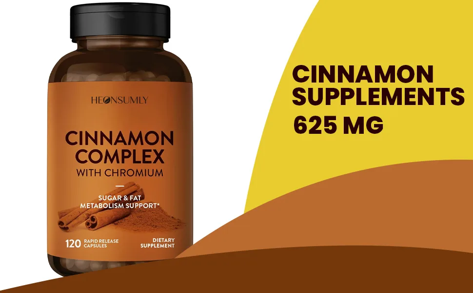 HEONSUMLY Cinnamon Supplements 625 mg Cinnamon Extract 120 Capsules - CINNAMON