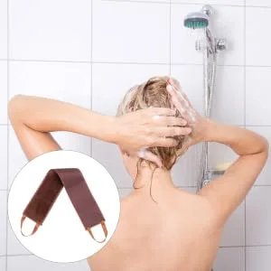 Outanaya 1pc Back Stretching Belt for Tanning Oil Application Self-applicator Tool for Body Lotion Easy to Clean Brown Back Wiping Strip for Smooth Even Finish - product information 6
