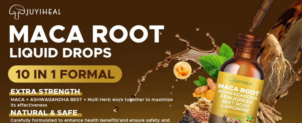 JUYIHEAL 10-in-1 Maca Root Liquid Drops with Ashwagandha Nettle Fenugreek Beet Root and L-Arginine Maca Tincture for Overall Support - 2 fl oz - Maca Root Liquid Drops