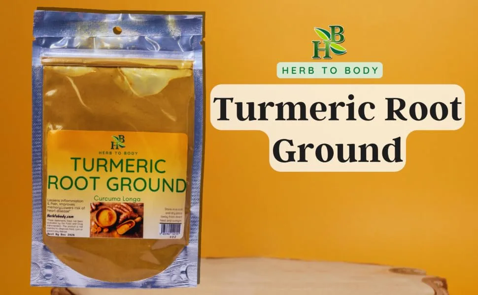 Herb To Body Turmeric Root Ground | Curcuma Longa | Wildcrafted | 4oz - product information 1