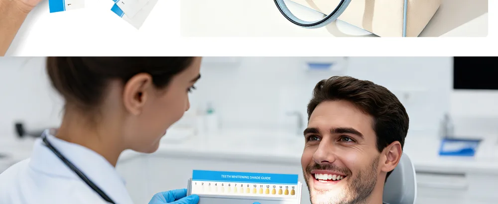 AUEAR 20 Pack Teeth Shade Guide Whitening Chart Tooth Color Cards White - teeth color comparing charts