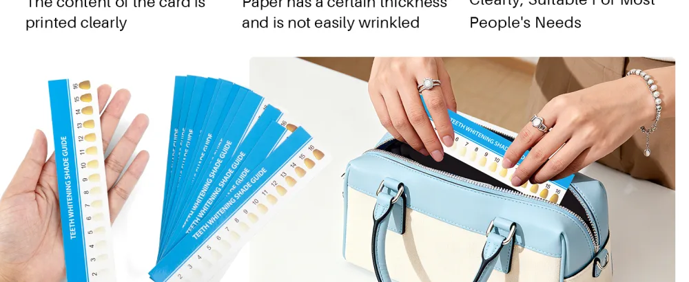 AUEAR 20 Pack Teeth Shade Guide Whitening Chart Tooth Color Cards White - Teeth Whitening Paper