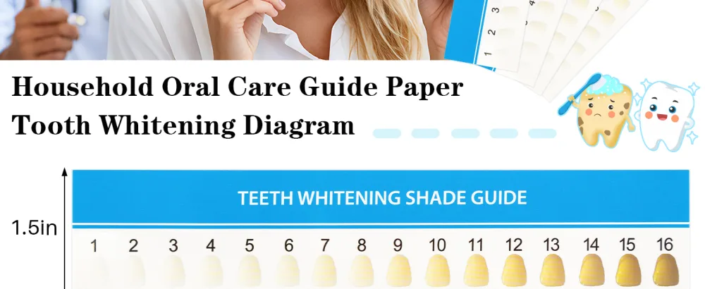 AUEAR 20 Pack Teeth Shade Guide Whitening Chart Tooth Color Cards White - Teeth Whitening Shade Guide Paper
