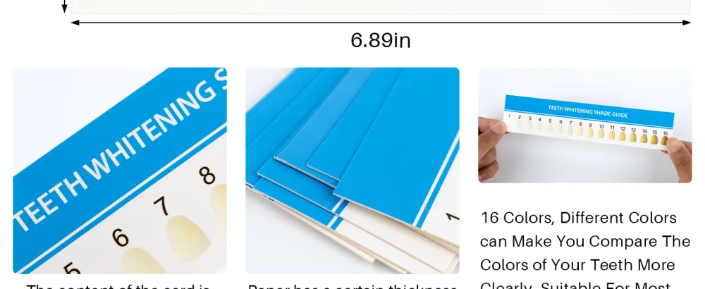 AUEAR 20 Pack Teeth Shade Guide Whitening Chart Tooth Color Cards White - Tooth Bleaching Chart