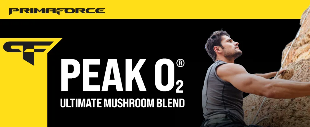 Primaforce Peak O2 Performance Mushroom Powered Oxygen Absorption Booster (180 Capsules) (2 000 mg Per Serving 60 Servings) - Athletic Performance Supplement Ultimate Mushroom Blend - Primaforce Peak O2 (Caps)