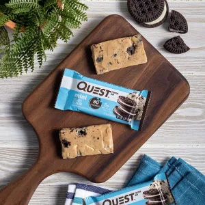 Quest Nutrition Mini Cookies & Cream Protein Bars High Protein Low Carb Keto Friendly 14 Count & Cheese Crackers Cheddar Blast High Protein Low Carb - product information 5