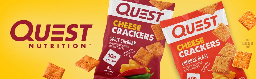 Quest Nutrition Mini Cookies & Cream Protein Bars High Protein Low Carb Keto Friendly 14 Count & Cheese Crackers Cheddar Blast High Protein Low Carb - product information 6