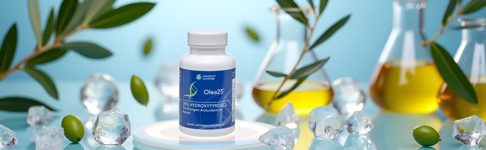 Longevity by Nature Hydroxytyrosol Supplement Olea25 Organic Olive Leaf Extract Capsules 90 Count Antioxidants Supplement for Immune Support and Heart Health - Image generated for ASIN B08FCN2SY5