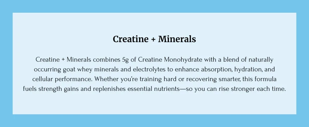 Mt. Capra Creatine + Minerals | 5 g Creatine Monohydrate with Goat Whey Mineral Concentrate | Enhance Hydration and Cellular Performance | 40 Servings - Creatine + Minerals