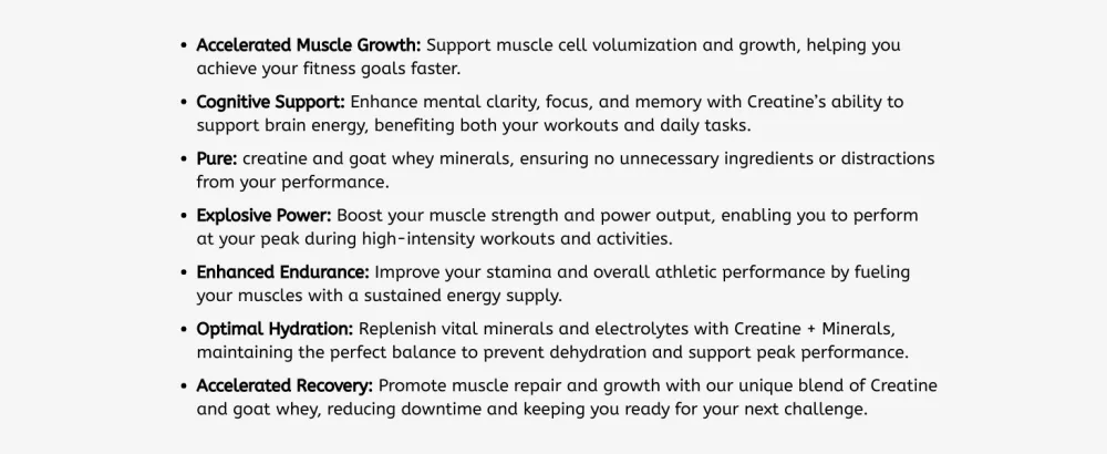 Mt. Capra Creatine + Minerals | 5 g Creatine Monohydrate with Goat Whey Mineral Concentrate | Enhance Hydration and Cellular Performance | 40 Servings - Creatine + Minerals