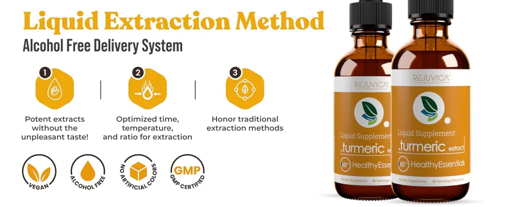 Healthy Essentials Turmeric - Turmeric Root Extract with Natural Curcumin - Liquid Delivery for Better Absorption - Supports Joint Health - Turmeric joint support 2oz
