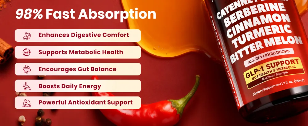 Berberine with Ceylon Cinnamon & Cayenne Pepper Liquid Drops with Turmeric & Bitter Melon Digestive & Immune Support Boost GLP-1 2 fl oz Nature - berberine supplement