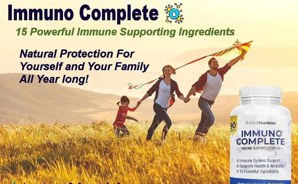 Immuno Complete an Immune Support Supplement with Vitamin C D Zinc Magnesium Elderberry and 10 More Synergistic Ingredients for Immune Support (1) - Immuno Complete 15 Powerful Ingredients