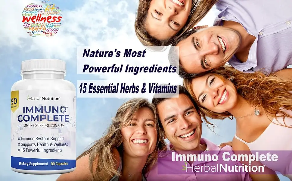 Immuno Complete an Immune Support Supplement with Vitamin C D Zinc Magnesium Elderberry and 10 More Synergistic Ingredients for Immune Support (1) - Immuno Complete Immune Support Supplement