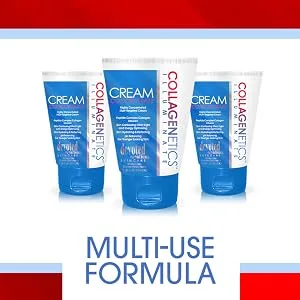 Devoted Creations Collagenetics Illuminate Cream Concentrate 3oz - Highly Concentrated Multi-Targeted Cream Skin Hydrating & Perfecting pH Balancing For Younger Looking Skin - Multi-Use Formula