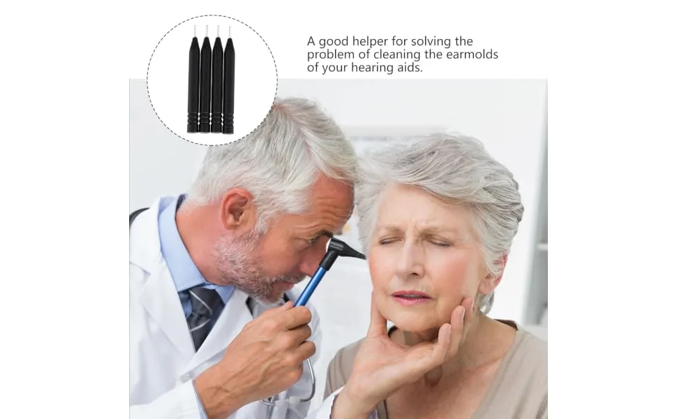 BCOATH 4pcs Steel Needle Rod Earmold Cleaning Tool for Hearing Aids Earwax Removal - product information 3