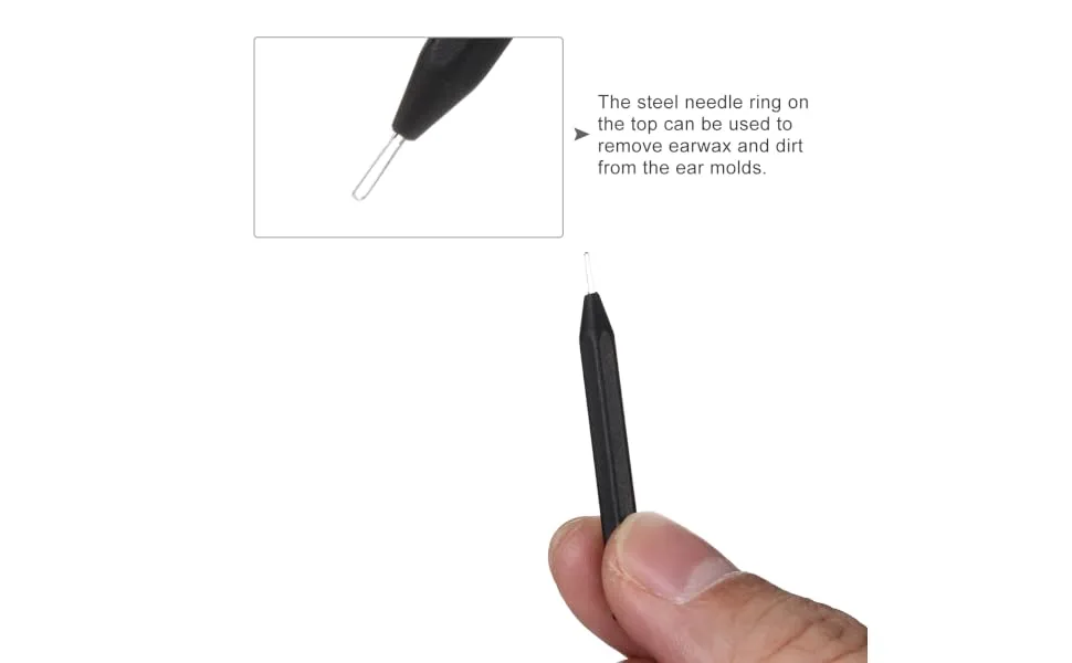 BCOATH 4pcs Steel Needle Rod Earmold Cleaning Tool for Hearing Aids Earwax Removal - product information 5