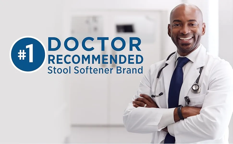 Colace 2-in-1 Stool Softener Plus Stimulant Laxative for Gentle Effective Constipation Relief Docusate Sodium Plus Sennosides 60 Count (Pack of 2) - Doctor recommended