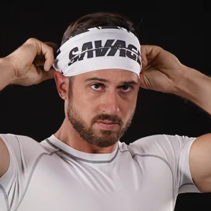 Solid Headband for Men and Women - Sports Sweatband - Workout  Football  Running  Yoga - Lightweight & Quick Dry Basic White - sweat headband