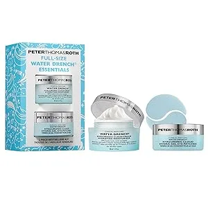 Peter Thomas Roth | Full-Size Water Drench Essentials 2-Piece Face & Eye Kit | Hyaluronic Acid Skincare Set Moisturizer and Eye Masks - peter thomas roth, Full-Size Water Drench Essentials 2-Piece Face &amp; Eye Kit