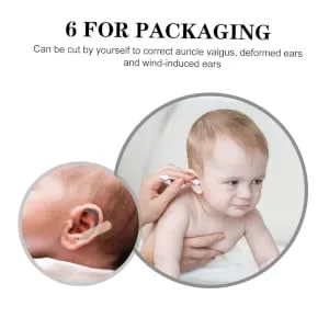 6Pairs Comfortable Auricle Ear Support for Newborns Professional Auricle Correction Tools for Protruding Ears Black - product information 4