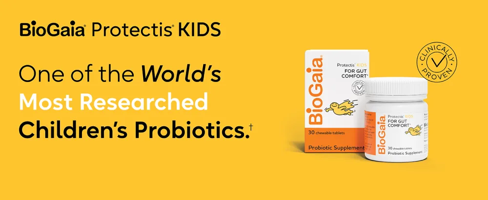 BioGaia Probiotic Chewable Tablets Box Simple and Easy Way To Promote Digestive and Immune Health 30 Count - BioGaia Protectis Kids