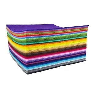 flic-flac 44PCS 4 x 4 inches (10 x10cm) Assorted Color Felt Fabric Sheets Patchwork Sewing DIY Craft 1mm Thick Felt only 44pcs - product information 3