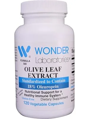 Wonder Labs Olive Leaf Extract Standardized to Contain 18% Oleuropein Immune Health Support 120 Capsules - olive leaf extract