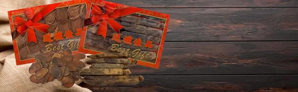 Dried Panax Red Ginseng Root 6 Years Premium Grade (Root 8oz.) 8 Ounce (Pack of 1) - 2013 Premium Yunnan Fermented Pu Erh Compressed Tea Cake