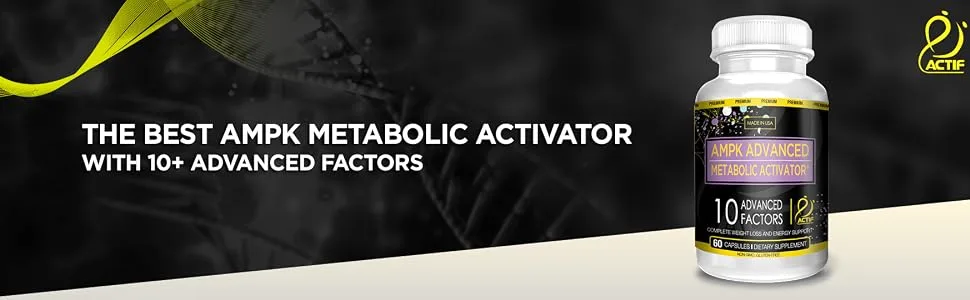 Actif AMPK Advanced Metabolic Activator with 10 Factors Non-GMO With Energy Support 60 Capsules Made in USA - product information 1