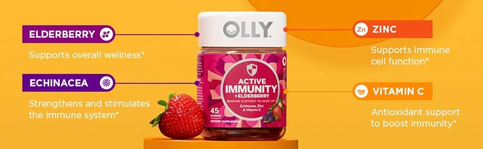 OLLY Gummy Active Immunity+Elderberry 45 Gummies Kids Chillax Magnesium Gummies Lemon Balm Calm Chews for Kids 4+ 50 Count - product information 5