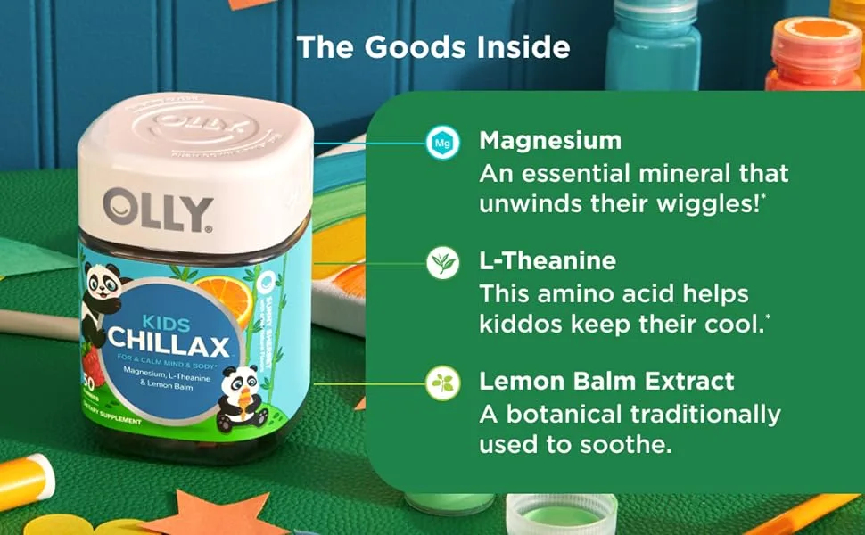 OLLY Gummy Active Immunity+Elderberry 45 Gummies Kids Chillax Magnesium Gummies Lemon Balm Calm Chews for Kids 4+ 50 Count - product information 6