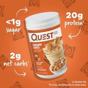 Quest Protein Powder Bundle - Peanut Butter (23g Protein 43 Servings) and Cinnamon Crunch (20g Protein 24 Servings) - product information 2