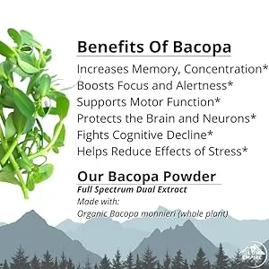 Lost Empire Herbs Bacopa (Bacopa Monnieri) Full Spectrum Extract Powder - Organic - 30 Grams - Bacopa Benefits