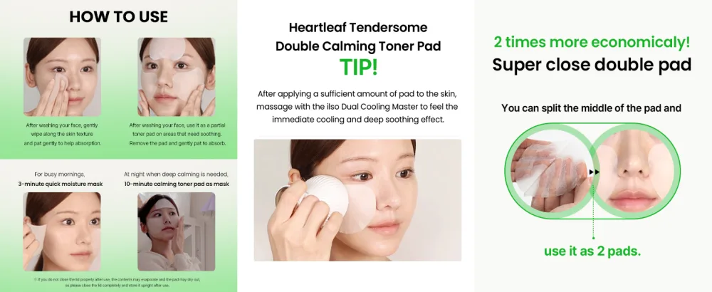 ILSO Heartleaf Tendersome Double Calming Pad Sensitive Skin Soother - esther bunny family