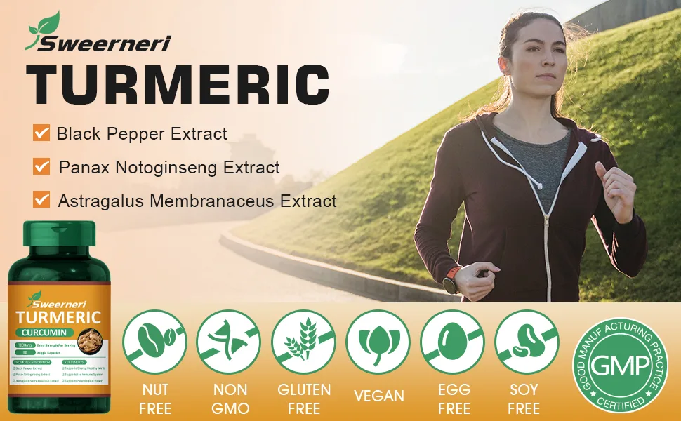 Turmeric Curcumin 1800mg with 95% Curcuminoids & Black Pepper High Absorption Formula for Joint Inflammation & Immune Support Extra Strength Vegan Non-GMO 90 Capsules - TURMERIC