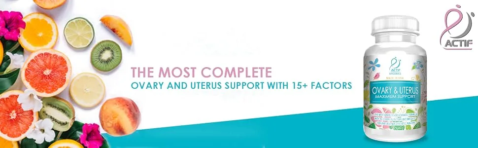 ACTIF Ovary and Uterus Maximum Support with 15 Advanced Factors and Omega-3 Non GMO Made in USA 90 Count - product information 1