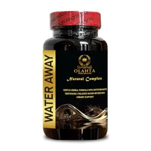 OLANTA TRADE SOLUTION Water Away Complex - Support Water Retention Pills Support Water Away Gentle with Milk Thistle Urinary Support Non-GMO Tart Cherry - 1 Bottle 60 Capsules - Promotes healthy fluid balance for a leaner, more defined physique. Suitable for daily use.