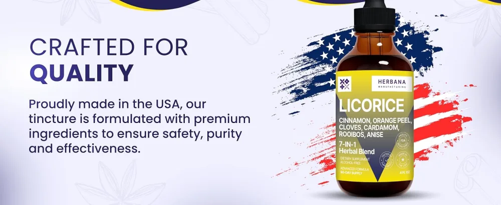 Licorice Liquid Extract for Digestive Health Support 4 fl oz - Cinnamon Cloves Anise Orange Peel Cardamom Rooibos Herbal Tincture Supplement - Digestion Fatigue Free Glabra Gluten Glycyrrhiza Health Herbal Immunity Licorice Liquid
