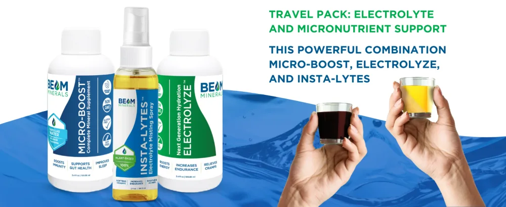 BEAM MINERALS Travel Pack | Electrolyte & Micronutrient Support On-The-Go | Micro-Boost Electrolyze and Insta-Lytes 2 fl Oz - Travel Pack