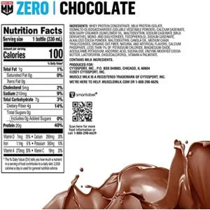 Muscle Milk Zero Protein Shake Chocolate 20g Protein Zero Sugar 100 Calories & Quest Nutrition Protein Chips Variety Pack (BBQ Cheddar & Sour Cream Sour Cream & Onion) - product information 1