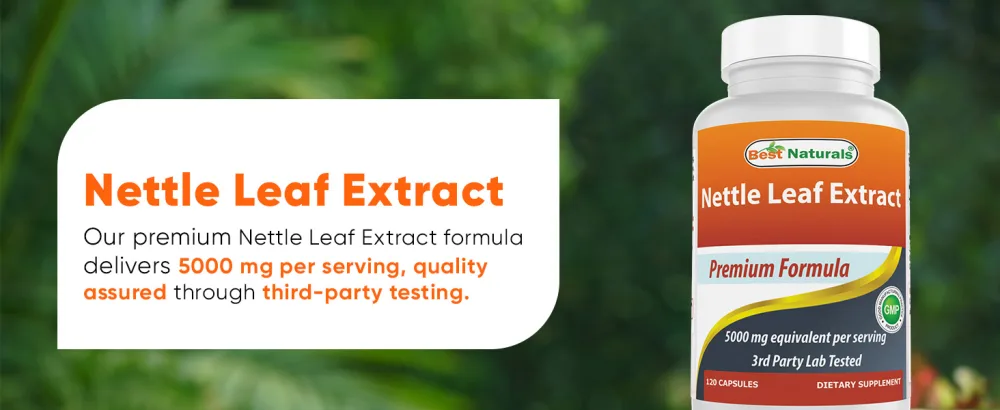 Best Naturals Nettle Leaf Extract 5000 mg Equivalent Per Serving- 120 Capsules - Natural Nettle Leaf