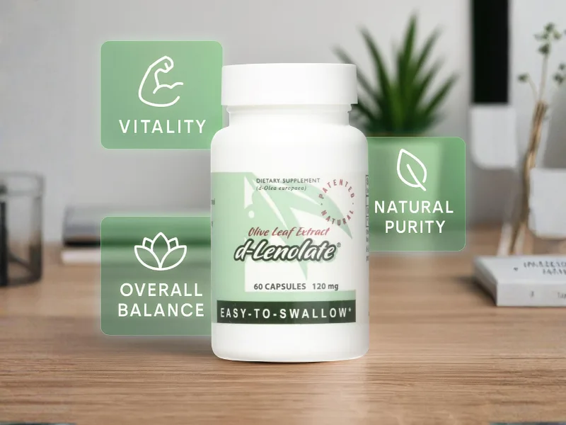 East Park Research D-Lenolate Olive Leaf Extract Capsules for Healthy Lifestyle Support - Plant Based Vegetarian Capsule Supplement - 120mg 60 Capsules - pure olive leaf extract capsules supplement plant-based daily immune support easy swallow capsules