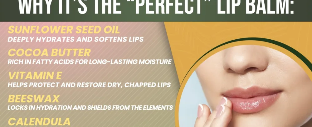 Perfect Supplements - Lip Nutrients Vanilla Lip Balm - With Calendula Cocoa Butter & Vitamin E - Ultra Moisturizing Lip Care for Soft Healthy Lips -3 Pack Mandarin Vanilla - aplus content image